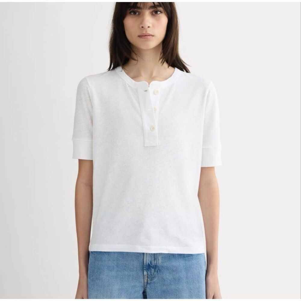 Everlane The Henley in Cotton Linen L